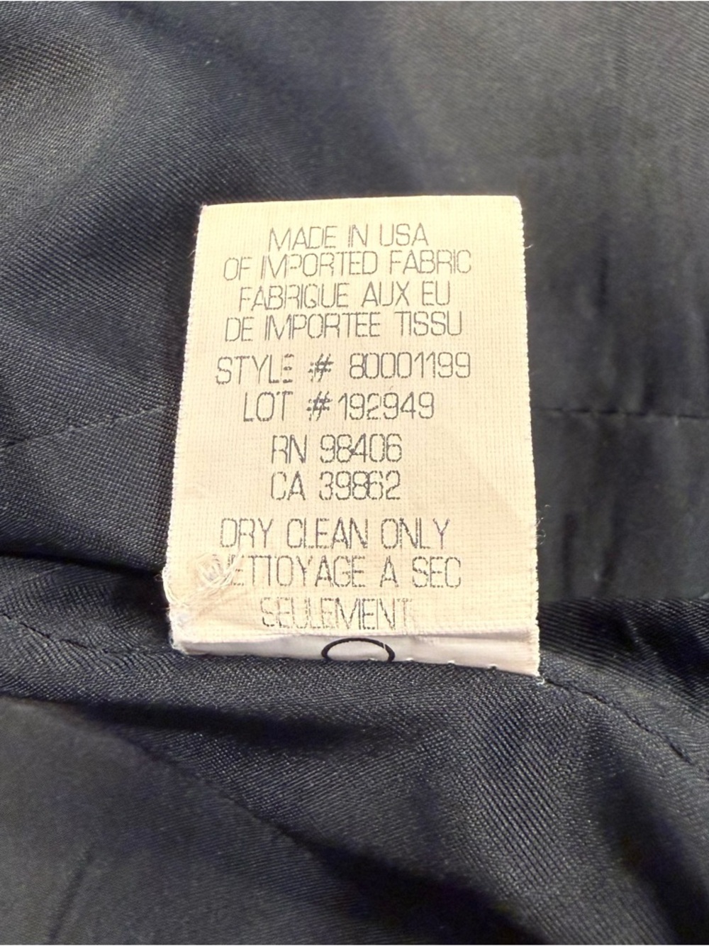 Theory Wool Single Breasted Blazer Navy Single Button Tailored Jacket Size 12 - Picture 14 of 14